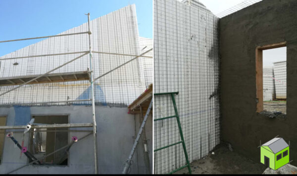 construcción con paneles EPS con cemento proyectado